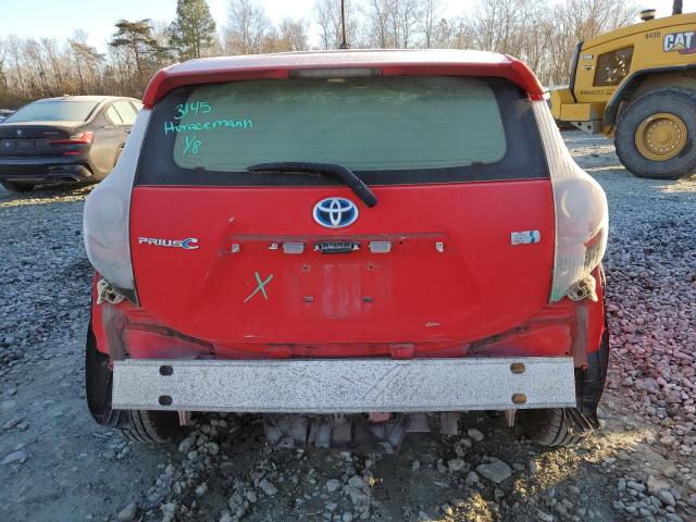 JTDKDTB34D1537668 - 2013 TOYOTA PRIUS C RED photo 6