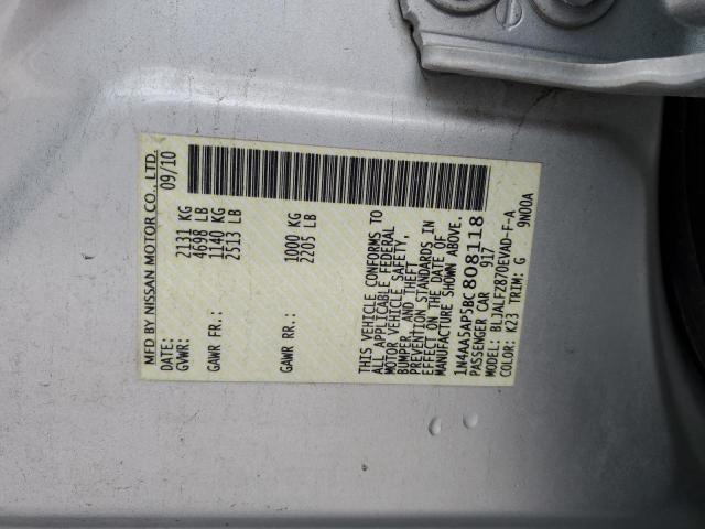 1N4AA5AP5BC808118 - 2011 NISSAN MAXIMA S SILVER photo 13