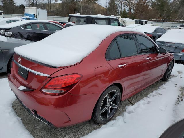 55SWF4KB3HU217925 - 2017 MERCEDES-BENZ C 300 4MATIC RED photo 3