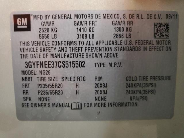 3GYFNEE37CS515502 - 2012 CADILLAC SRX PERFORMANCE COLLECTION Алтын фото 12