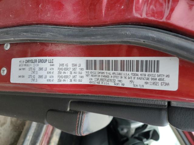 1C4PJMBS7FW578152 - 2015 JEEP CHEROKEE TRAILHAWK BURGUNDY photo 13