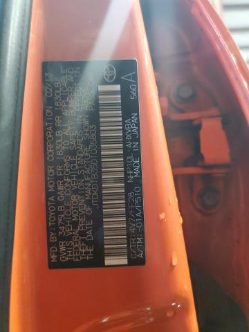 JTDKDTB35D1035803 - 2013 TOYOTA PRIUS C ORANGE photo 12