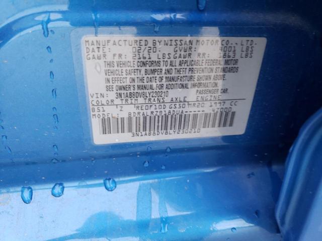 3N1AB8DV8LY230210 - 2020 NISSAN SENTRA SR BLUE photo 12