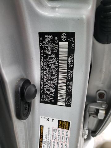 JTDKN3DUXA0118972 - 2010 TOYOTA PRIUS SILVER photo 13