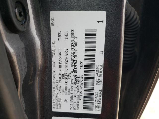 5TFEY5F16MX293590 - 2021 TOYOTA TUNDRA CREWMAX SR5 GRAY photo 13