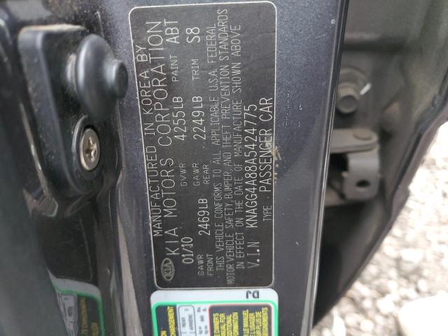 KNAGG4A88A5424775 - 2010 KIA OPTIMA LX BLACK photo 12