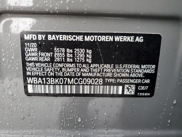 WBA13BK07MCG09028 - 2021 BMW M550XI GRAY photo 13