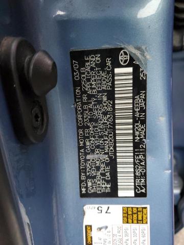 JTDKB20U177631892 - 2007 TOYOTA PRIUS BLUE photo 12