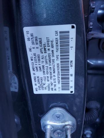 1HGCP2F32AA162926 - 2010 HONDA ACCORD LX GRAY photo 12