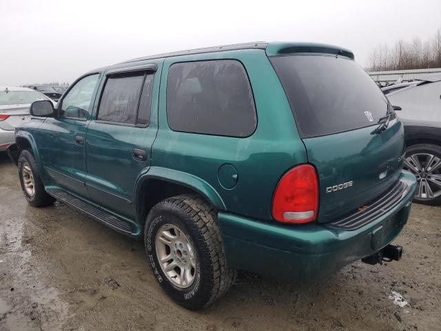 1D4HS48N43F603610 - 2003 DODGE DURANGO SLT GREEN photo 2