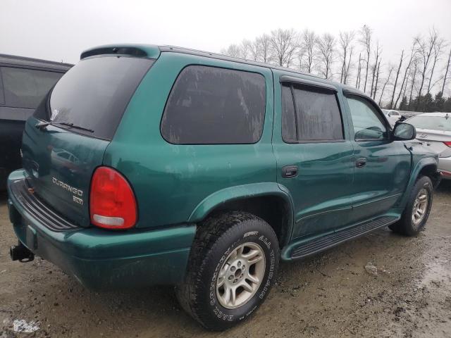 1D4HS48N43F603610 - 2003 DODGE DURANGO SLT GREEN photo 3