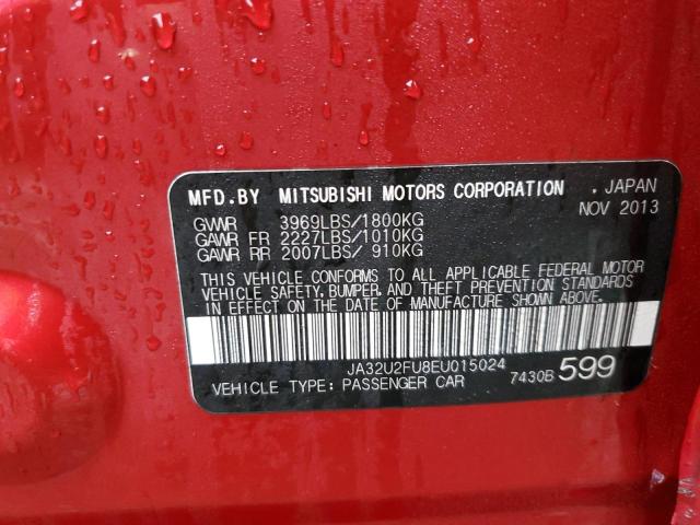 JA32U2FU8EU015024 - 2014 MITSUBISHI LANCER ES/ES SPORT RED photo 13