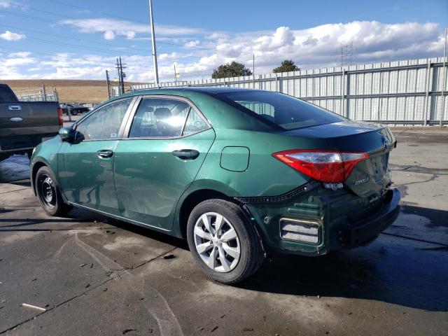 2T1BURHE9GC687075 - 2016 TOYOTA COROLLA L GREEN photo 2