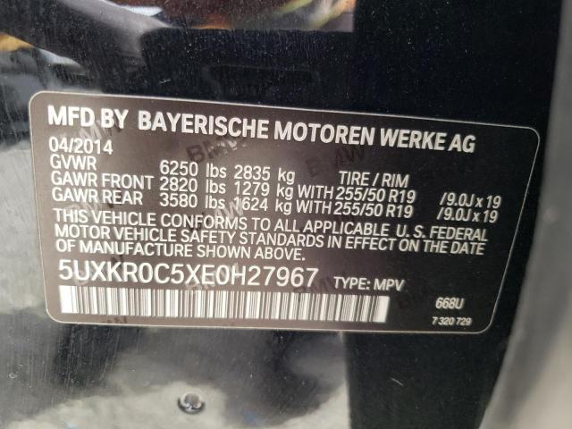 5UXKR0C5XE0H27967 - 2014 BMW X5 XDRIVE35I BLACK photo 13