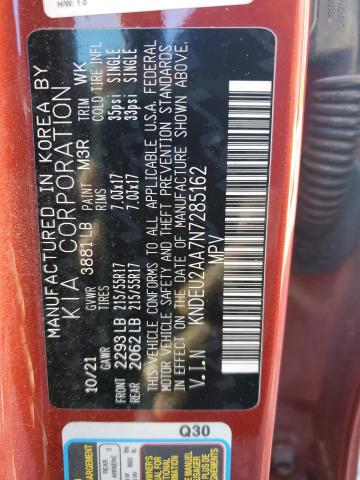 KNDEU2AA7N7285162 - 2022 KIA SELTOS S RED photo 13