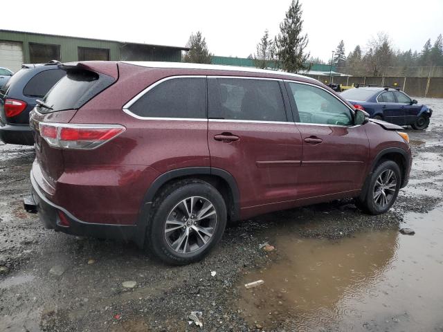 5TDJKRFH4GS280481 - 2016 TOYOTA HIGHLANDER XLE BURGUNDY photo 3