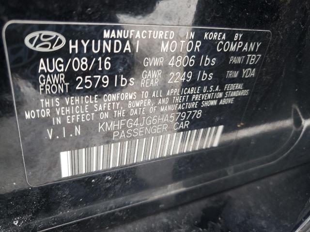 KMHFG4JG6HA579778 - 2017 HYUNDAI AZERA BLACK photo 13