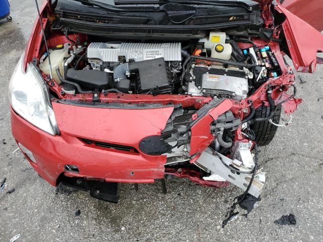 JTDKN3DU5C5456527 - 2012 TOYOTA PRIUS RED photo 11