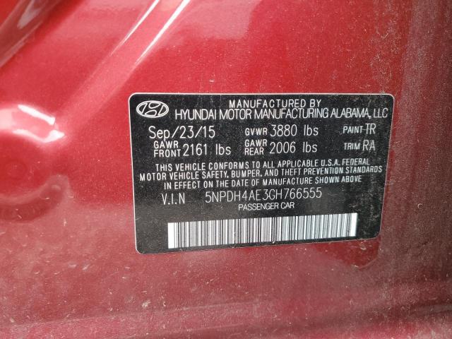 5NPDH4AE3GH766555 - 2016 HYUNDAI ELANTRA SE RED photo 12