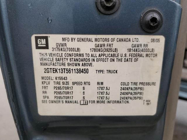 2GTEK13T561138450 - 2006 GMC NEW SIERRA K1500 GRAY photo 12