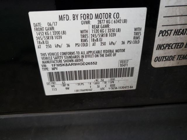 1FM5K8AR9HGD26552 - 2017 FORD EXPLORER POLICE INTERCEPTOR Սև լուսանկար 13