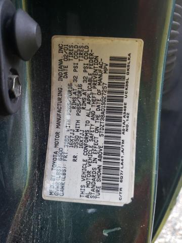 5TDZT38A01S027257 - 2001 TOYOTA SEQUOIA LIMITED GREEN photo 13