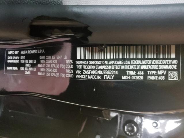 ZASFAKBN0J7B82214 - 2018 ALFA ROMEO STELVIO TI BLACK photo 13