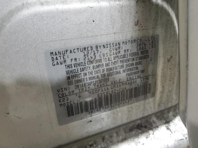 3N1AB7AP3JY241659 - 2018 NISSAN SENTRA S SILVER photo 12