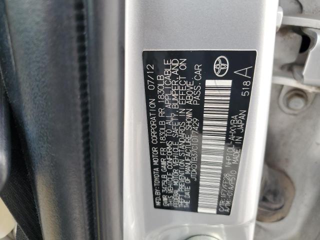 JTDKDTB37C1017429 - 2012 TOYOTA PRIUS C SILVER photo 13