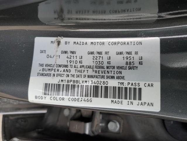 JM1BPBBLXM1340280 - 2021 MAZDA 3 SELECT CHARCOAL photo 12