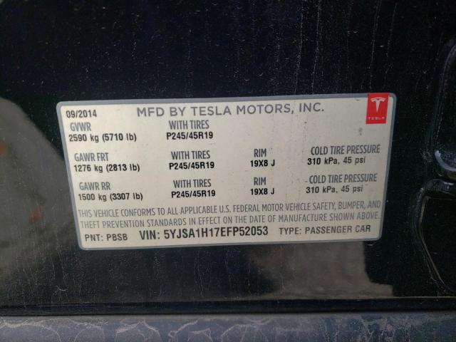 5YJSA1H17EFP52053 - 2014 TESLA MODEL S BLACK photo 14