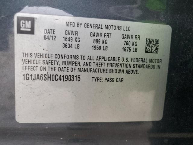 1G1JA6SH0C4190315 - 2012 CHEVROLET SONIC LS 灰色 照片 13