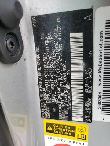 2T2ZK1BA6AC016607 - 2010 LEXUS RX 350 SILVER photo 13