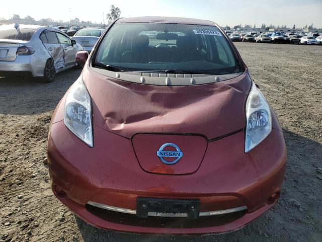 1N4AZ0CP7FC311909 - 2015 NISSAN LEAF S BURGUNDY photo 5