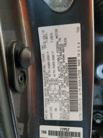 5TFJU4GN6FX082110 - 2015 TOYOTA TACOMA DOUBLE CAB PRERUNNER CHARCOAL photo 12