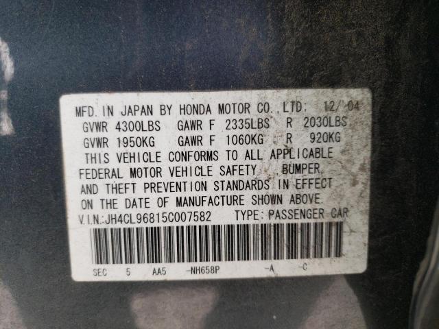 JH4CL96815C007582 - 2005 ACURA TSX CHARCOAL photo 12