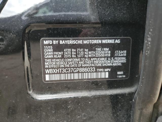 WBXHT3C37GP886033 - 2016 BMW X1 XDRIVE28I BLACK photo 12