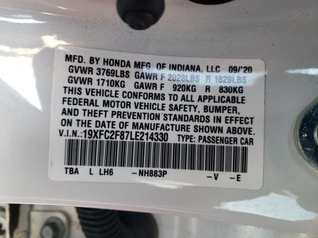 19XFC2F87LE214330 - 2020 HONDA CIVIC SPORT 白色 照片 12