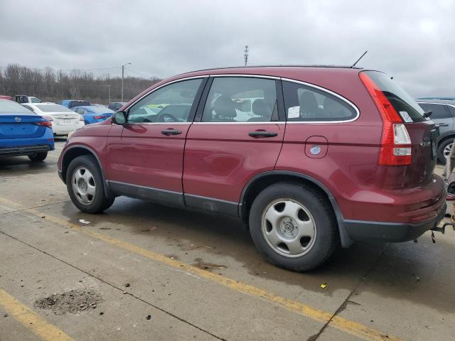 5J6RE4H37BL061937 - 2011 HONDA CR-V LX BURGUNDY photo 2