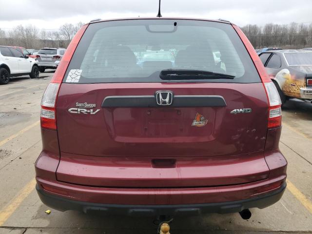 5J6RE4H37BL061937 - 2011 HONDA CR-V LX BURGUNDY photo 6