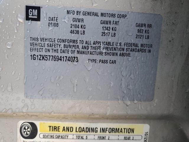 1G1ZK577694174073 - 2009 CHEVROLET MALIBU LTZ ოქროსფერი ფოტო 12