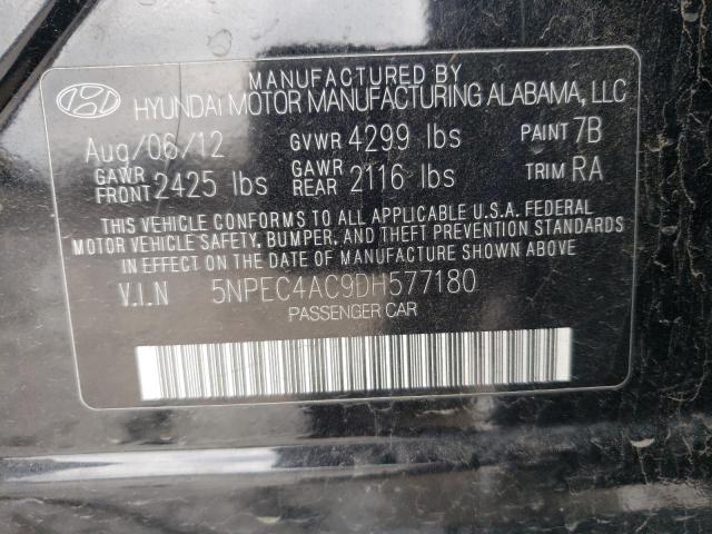 5NPEC4AC9DH577180 - 2013 HYUNDAI SONATA SE BLACK photo 13