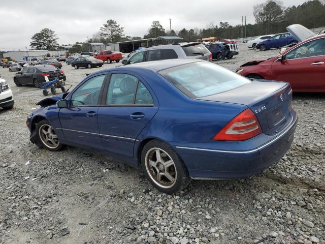 WDBRF40J53F419290 - 2003 MERCEDES-BENZ C 230K SPORT SEDAN BLUE photo 2