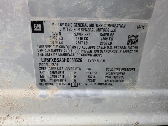 LRBFXBSA3HD068626 - 2017 BUICK ENVISION ESSENCE ვერცხლისფერი ფოტო 13