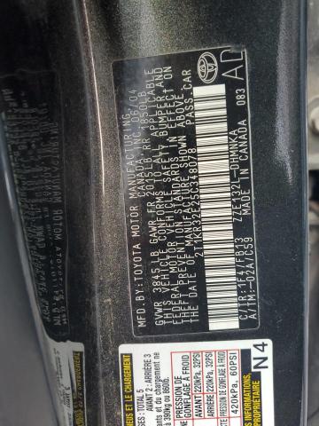 2T1KR32E25C348078 - 2005 TOYOTA COROLLA MA XR BLACK photo 12