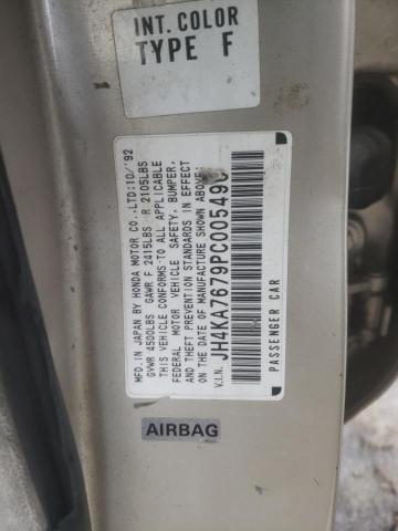 JH4KA7679PC005496 - 1993 ACURA LEGEND LS თაფლისფერი ფოტო 12