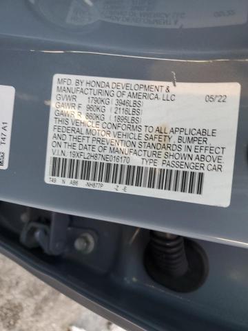 19XFL2H87NE016170 - 2022 HONDA CIVIC SPORT 灰色 照片 13