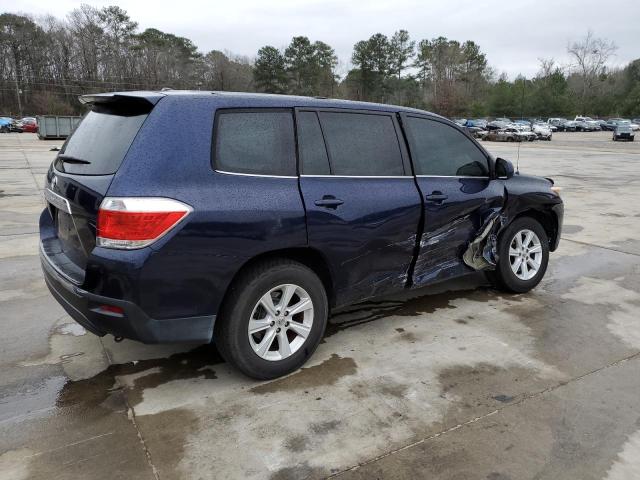 5TDZA3EHXCS021475 - 2012 TOYOTA HIGHLANDER BASE BLUE photo 3