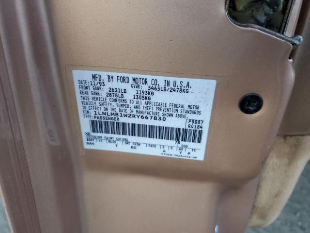 1LNLM81W2RY667830 - 1994 LINCOLN TOWN CAR EXECUTIVE Розовый фото 12