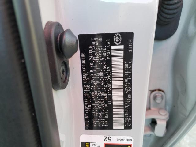 4T1T11AK8PU090903 - 2023 TOYOTA CAMRY SE NIGHT SHADE WHITE photo 13